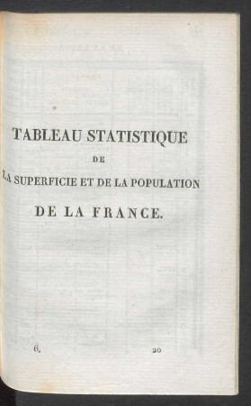 Tableau statistique de la France.