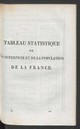 Tableau statistique de la France.