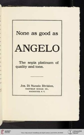 Jos. Di Nunzio Division, Eastman Kodak Co. [Angelo Sepia Platinum Paper]