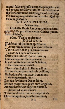 Officium De Lancea, & Clavis Domini