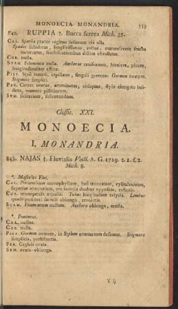 Classis. XXI. Monoecia.