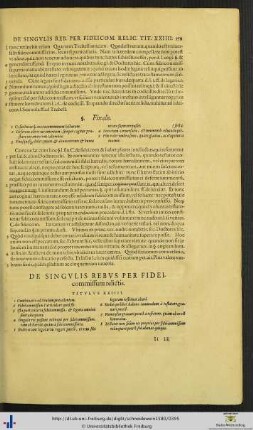 Titulus XXIIII. De Singulis Rebus per Fideicommissum relictis.