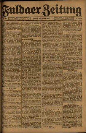 Ausgabe vom Freitag, den 12. März 1920.