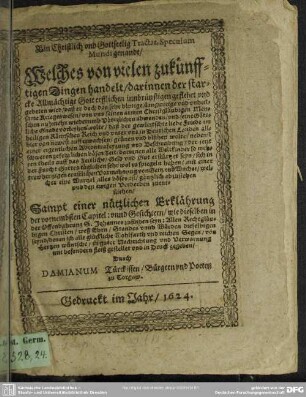 Ein Christlich Tractat, Speculum mundi genandt ...
