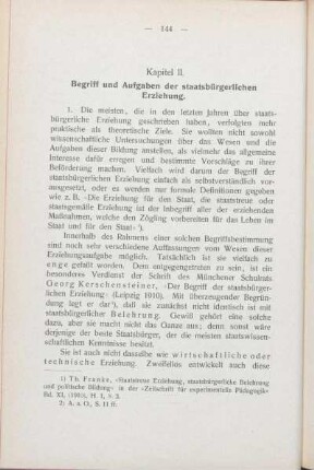 Kapitel II. Begriff und Aufgaben der staatsbürgerlichen Erziehung.