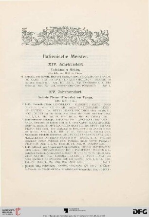 Italienische Meister (Nr. 1-130)