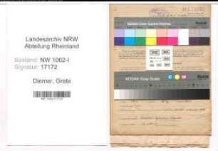 Entnazifizierung Grete Von Diemer, geb. 10.04.1896 ()