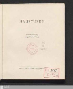 Haustüren : eine Sammlung ausgeführter Türen