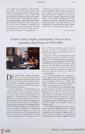 72: Profesor Jerzy Lileyko w Katolickim Uniwersytecie Lubelskim Jana Pawła II (1988 - 2009)