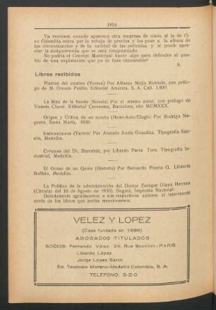 Libros recibidos