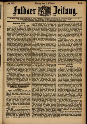Ausgabe vom Montag, den 08. Oktober 1888.