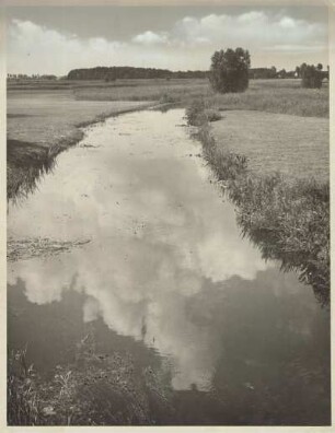 Westpreußen. Landschaft an der Ferse. Wolkenspiegelung