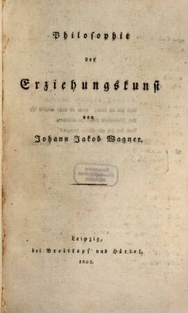 Philosophie der Erziehungskunst