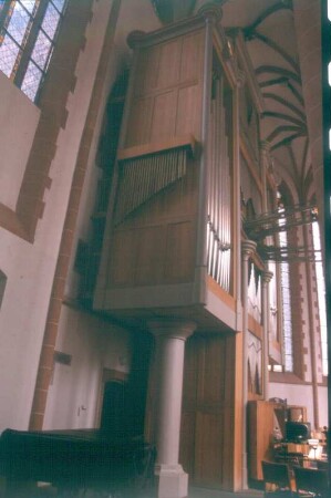 Orgel von Fa. G. F. Steinmeyer & Co., op. 2354 (1980-1993; 1997 Überholung und Neuintonation, G. Lenter). Heidelberg, Heiliggeistkirche