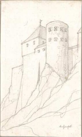 Hoffstadt, Friedrich; Kassette 1: Burgen (1021-1073) - Burg Freienfels (Perspektive)