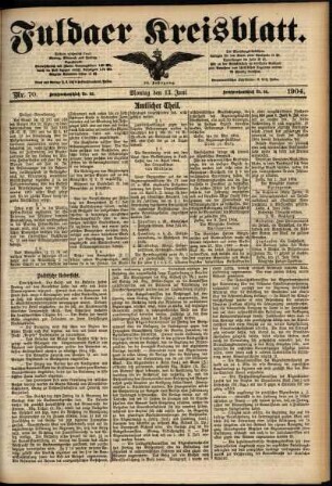 Ausgabe vom Montag, den 13. Juni 1904.