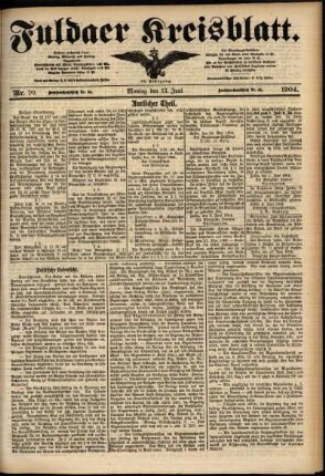 Ausgabe vom Montag, den 13. Juni 1904.