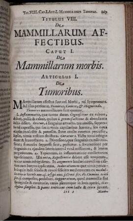 Titulus VIII. De Mammillarum Affectibus