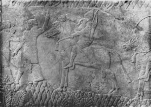 Assyrische Krieger im Gefecht, Relief aus dem Palast von Ninive?