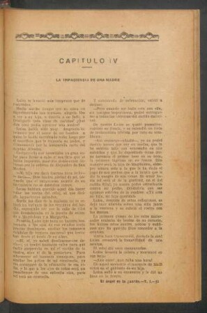 Capítulo IV - La impaciencia de una madre