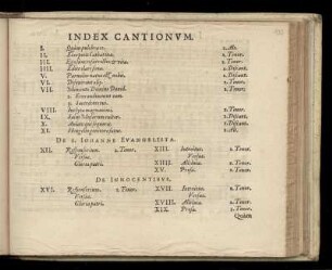 Index cantionum