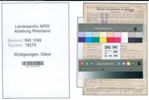 Entnazifizierung Oskar Wohlgezogen , geb. 26.10.1902 (Zimmermann)