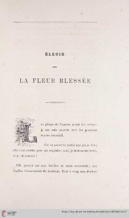 Élégie La Fleur Blessée