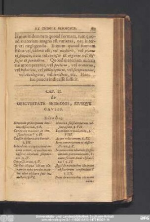 Cap. II. de Obscuritate Sermonis, Eiusque Causis.