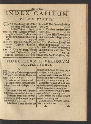 Index Capitum Primae Partis.