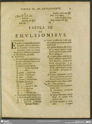 Tabula XII. De Emulsionibus