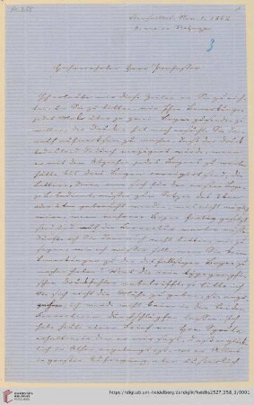 Brief von Johann Friedrich Minssen an Georg Gottfried Gervinus