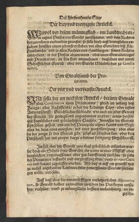 Von Gewaltsamb der Procuratorn. Der vier und viertzigiste Artickel.