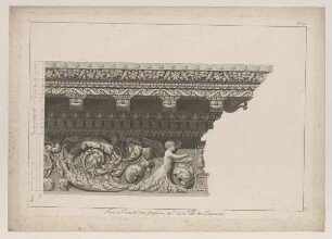Fries und Kranzgesims, Palatin, Rom (Moreau, Fragmens, 1820, Taf. 30)