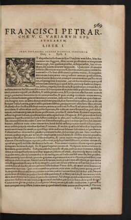 Francisci Petrarchae V. C. Variarum Epistolarum, Liber ...