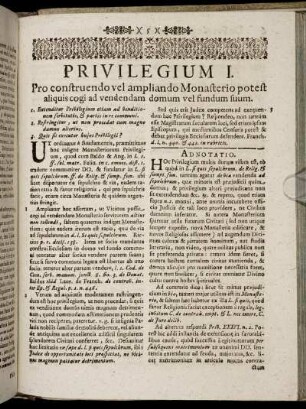 Privilegium I. - Privilegium XXIX.