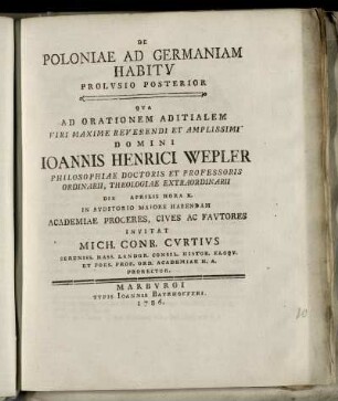 2: De Poloniae ad Germaniam habitu prolusio .... 2