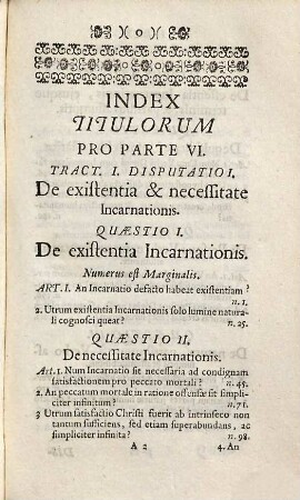 Cursus Theologiae Scholastico-Thomisticae Abbreviatus, Id est, Tractatuum Theologicorum omnium Summa, Seu Compendium, 6. Complectens Tractatum Bipartitum de Incarnatione Verbi Divini