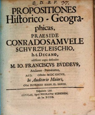 Propositiones hist. geograph. : [de Hungaris]