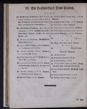 III. Ein Hochwürdiges Dom-Capitul.