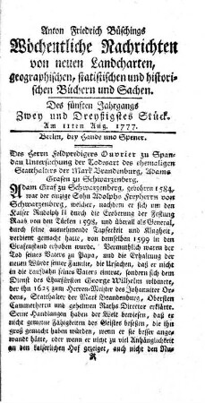 Zwey und dreyßigstes Stück
