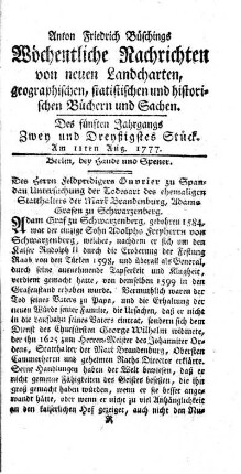 Zwey und dreyßigstes Stück
