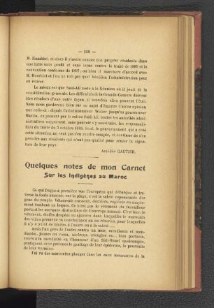 Quelques notes de mon Carnet sur les Indigènes au Maroc.