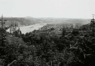 Remagen, Stadtansicht : Remagen. Stadtansicht mit Apollinariskirche von Westen