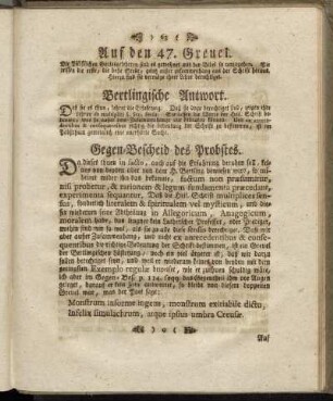 Auf den 47. Greuel. - Auf den 55. Greuel.