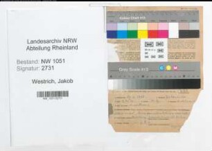 Entnazifizierung Jakob Westrich , geb. 21.06.1905 (Beamter)