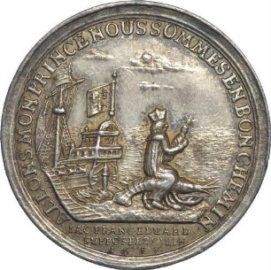 König Jakob II. - satierische Medaille auf die Geburt des Prinzen James und dessen Flucht nach Frankreich