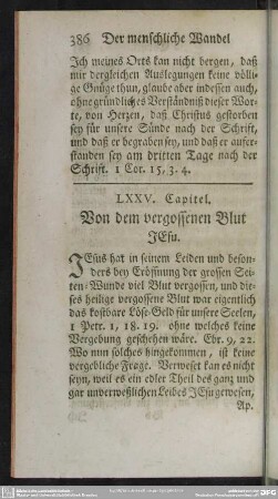 LXXV. Capitel. Von dem vergossenen Blut JEsu