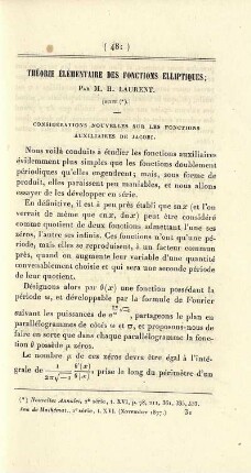 Théorie élémentaire des fonctions elliptiques.