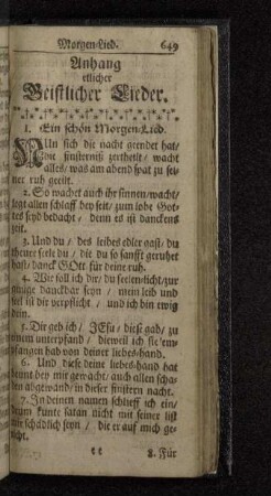 Anhang etlicher Geistlicher Lieder.