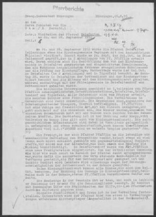 Zwiefalten-Hayingen mit Diaspora: Visitationsbericht mit Pfarrbericht 1952